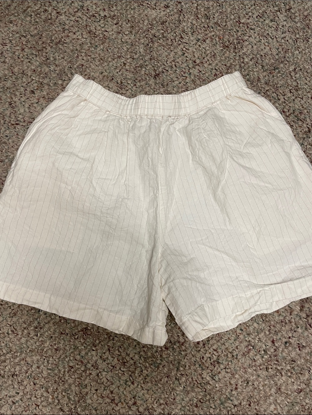 Kuwalla 55% hemp pinstripe drawstring high waisted short - new